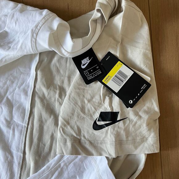 NWT Nike Organic Cotton Short Sleeve Midi Dress SZ S White Tan Color Block - Picture 5 of 6